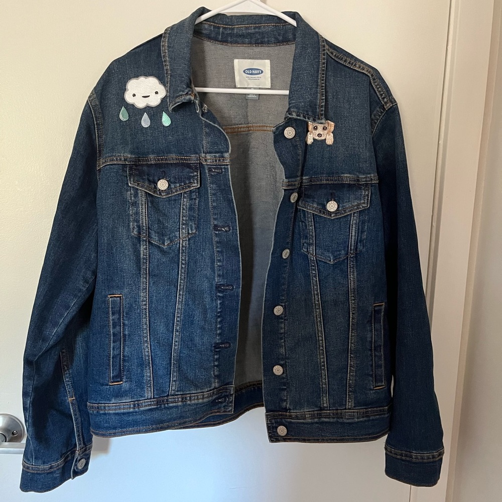 Denim jacket with patches